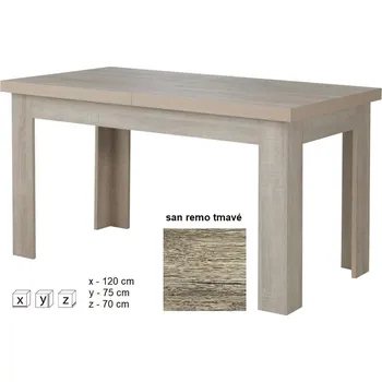 Jídelní stůl Rozkládací jídelní stůl MARS 120/160 x 70 cm, san remo tmavé skladem