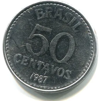 BRAZÍLIE. 50 centavos 1987.