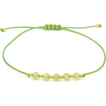 Náramek Sadré Olivín náramek na světle zelené šňůrce