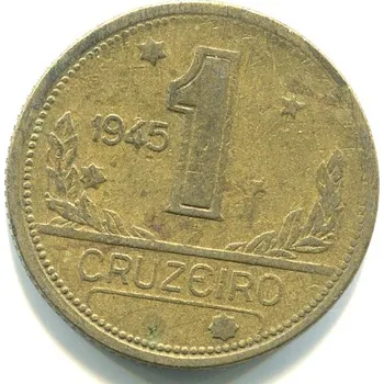 Sběratelství BRAZÍLIE. 1 cruzeiro 1945. KM-558