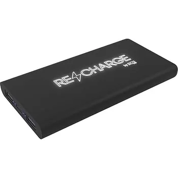 Powerbanka Svítící pogumovaná bezdrátová powerbanka o kapacitě 10 000 mAh SCX.design P40, černá