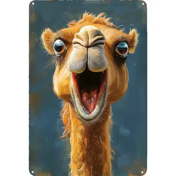 Plechová cedule BAF Plechová cedule Velbloud a štěstí 30 x 20 cm