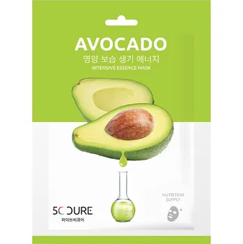 Pleťová maska 5C Cure Avocado Intensive Essence Mask 25 ml Intenzivní korejská maska s výtažkem z avokáda