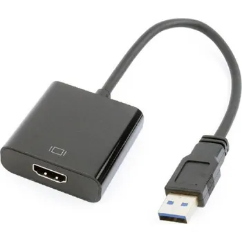 Kabel do PC GEMBIRD Redukce USB 3.0 - HDMI, M/F, 15cm, černý
