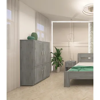 Šatní skříň HP-Nábytek Skříň Beta 2D Praktik BUK ROZMĚR: (š/v/h) 95 x 135 x 55 cm policová