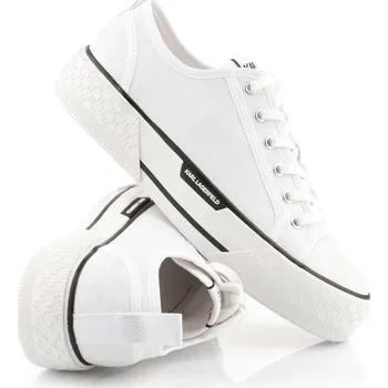 Dámské tenisky TENISKY KARL LAGERFELD KAMPUS MAX MONOGRAM LO LACE WHITE FLIGHT CHEVRON