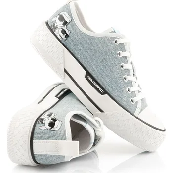 Dámské tenisky TENISKY KARL LAGERFELD KAMPUS MAX III TWIN NFT LO LACE LIGHT BLUE DENIM