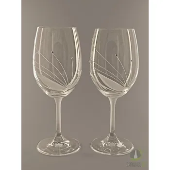 Sklenice Pískované sklenice na víno Gala - S kamínky Swarovski