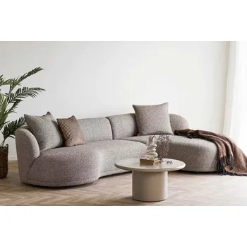 Sedací souprava Designová rohová sedačka Theodore 294 cm hnědá - pravá