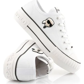 Dámské tenisky TENISKY KARL LAGERFELD KAMPUS MAX NFT PATCH LO LACE WHITE CANVAS