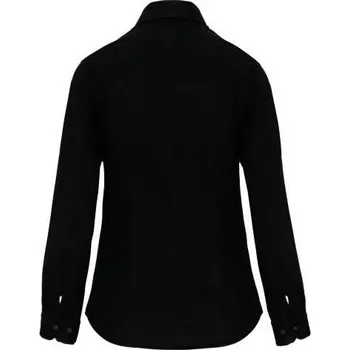 Kariban Ladies' Long-sleeved Stretch Shirt, černá (Black)
