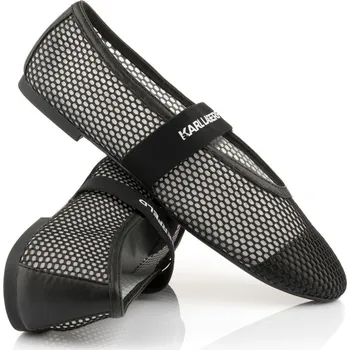 Dámské baleríny BALERÍNY KARL LAGERFELD KARO MESH PUMP BLACK NET TEXTILE