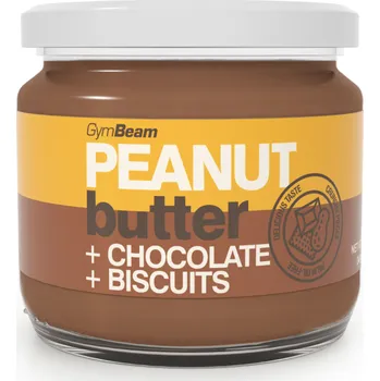 GymBeam Peanut butter with chocolate and biscuits 340 g