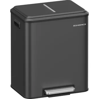 Odpadkový koš SONGMICS Odpadkový koš na tříděný odpad 2 x 15 l černá