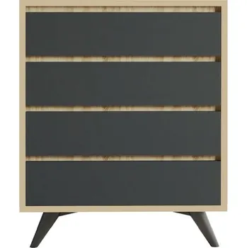 Komoda Komoda Suvera Oak and Anthracite, černá