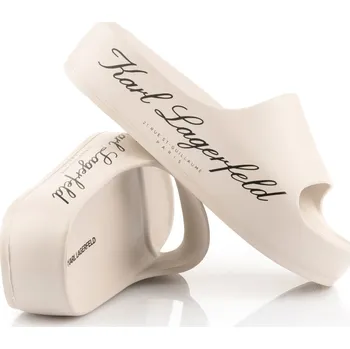 Dámská obuv PANTOFLE KARL LAGERFELD KOBO II HOTEL LOGO SLIDE OFF WHITE ECO EVA