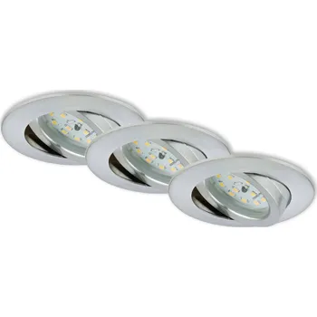 Bodové svítidlo BRILONER 3ks sada LED vestavné svítidlo, pr. 8,2 cm, 6,5 W, hliník - BRILONER BRI 7296-039