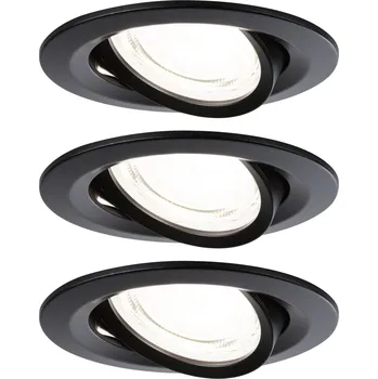 Bodové svítidlo PAULMANN LED vestavné svítidlo Nova Coin 3ks sada kruhové 84mm 50° 3x2,8W 230V 4000K černá mat - PAULMANN P 92457