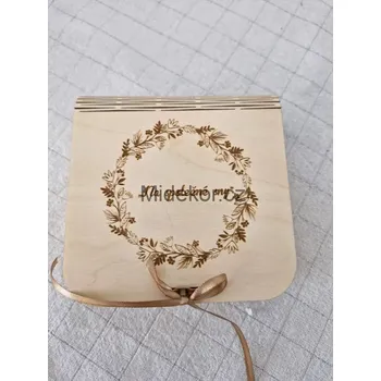 Svatební dekorace Dřevěná krabička "Kvítí v kruhu - Na společné sny"