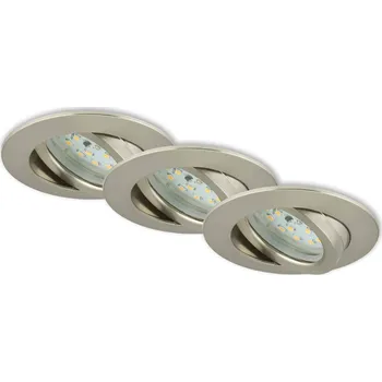 Svítidlo BRILONER 3ks sada LED vestavné svítidlo, pr. 8,2 cm, 6,5 W, matný nikl - BRILONER BRI 7296-032