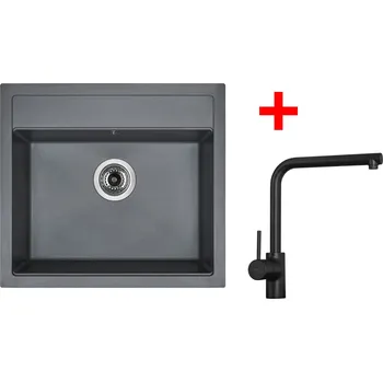 Kuchyňský dřez Sinks SOLO 560 Titanium + ELKA Černá matná G23972