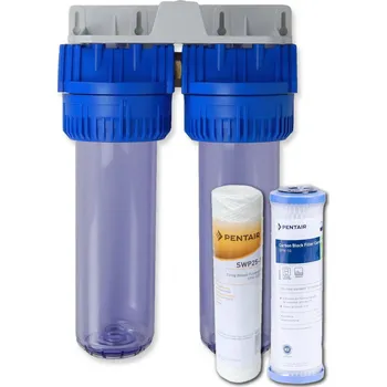 vodní filtr AQUA / Pentair DUPLEX 10SL (10 mcr), dvojitý filtr na mechanické nečistoty, připojení 3/4"