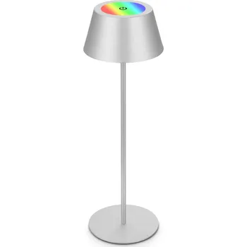 Venkovní osvětlení BRILONER LED RGB nabíjecí stolní lampa 38 cm 2W 200lm chrom - BRILO BRILO 7466018