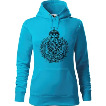 Dámská mikina Mikina - Koruna Česká - Morava Barva: Modrá - tyrkysová (44), Velikost: XS, Střih: Dámské