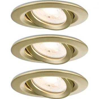 Svítidlo PAULMANN LED vestavné svítidlo Nova Plus 3ks sada IP65 kruhové 93mm 30° GU10 3x6W 230V stmívatelné 2700K zlatá mat - PAULMANN P 92408