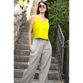 Lotika Lněný top Lotika se zavazováním kolem krku 1110058