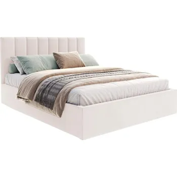 Postel Čalouněná postel JUSTIN 140x200 Krémová Trinity s úložným prostorem kovový rošt