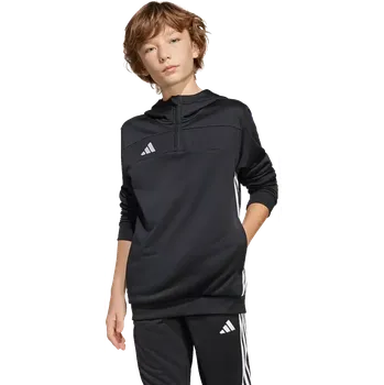 Chlapecká mikina Dětská měkká mikina s kapucí Adidas Tiro 25 Essentials Sweat černá