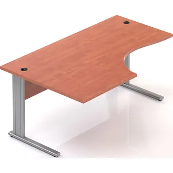 Psací stůl NABYTEK-DESIGNOVY.CZ BPR21 03 - Kancelářský stůl rohový levý Komfort, kovová podnož, 160x70/100x76 cm