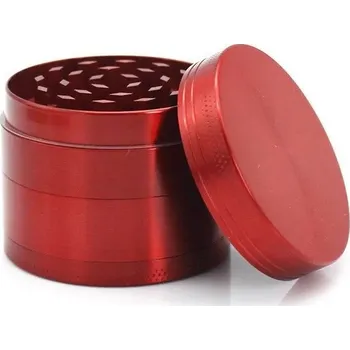 Kuchyňský mlýnek Silný kovový drtič bylinek s víčkem na magnet | mlýnek, drtič - Červený