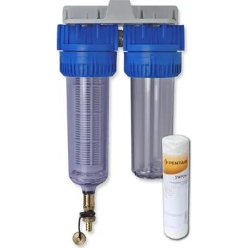Zařízení na úpravu vody AQUA / Pentair DUPLEX WASH 10SL, základní předfiltr s proplachem, připojení 1"