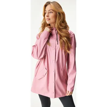 Dámský kabát unuo Dámský nepromokavý kabát bez zateplení, Starorůžová Velikost: L/XL