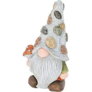 Zahradní dekorace PROGARDEN Zahradní dekorace trpaslík s houbou 23 cm KO-795420350houb