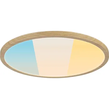 PAULMANN LED Panel Atria Shine IP44 kruhové 398mm 20,8W CCT design dřevo dub - PAULMANN P 71260