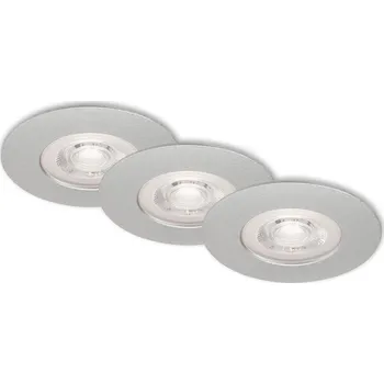 Bodové svítidlo BRILONER 3ks sada LED vestavné svítidlo, pr. 9 cm, stmívatelné 5 W, matný chrom - BRILONER BRI 7047-034