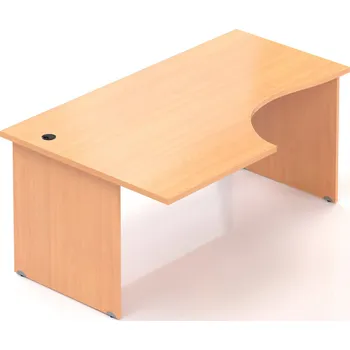 Psací stůl NABYTEK-DESIGNOVY.CZ BKA21 11 - Kancelářský rohový stůl levý Komfort, dřevěná podnož, 160x70/100x76 cm