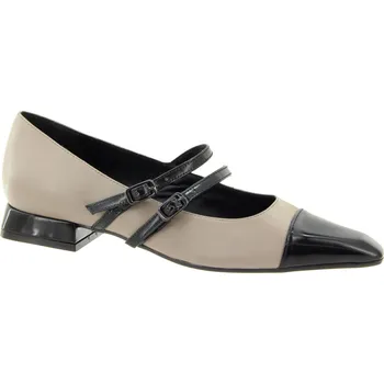 Dámské baleríny LODI Dámské kožené béžovo-černé baleríny BRO4982-BEIGE-245 Velikost 41