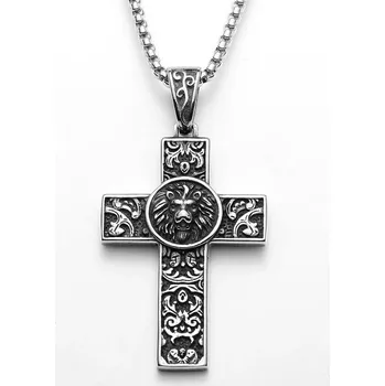 Řetízek Náhrdelník a přívěsek s křížem a hadem