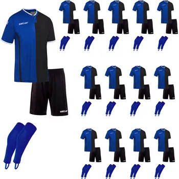Saller BARCA Set 14 kompletů s potiskem BARVA: 142 modrá-černá, Velikost: XS Profesionální sada dresů s čísly 2–15