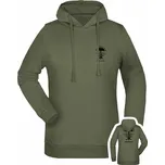 Dámská mikina s kapucí 102. průzkumný prapor - backside - olivová