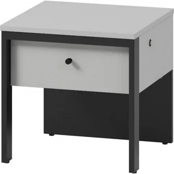 Noční stolek Casarredo Noční stolek 1S s LED SAVONA barva šedá/černá