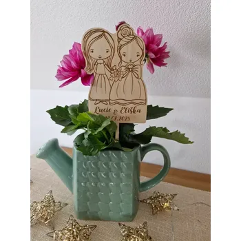 Svatební dekorace Dřevěný zápich ONA+ONA