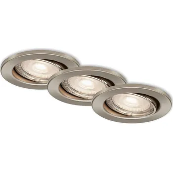 Bodové svítidlo BRILONER 3ks sada LED vestavné svítidlo, pr. 8,6 cm, 5 W, matný nikl - BRILONER BRI 7147-032
