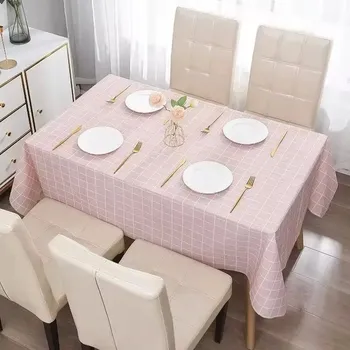 ubrus Ubrus nordic kostkovaný omyvatelný voděodolný moderní | ubrus, ubrus na stůl - Růžový