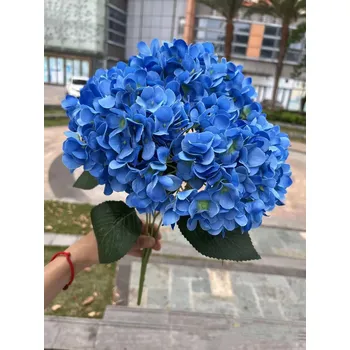 umělá květina Umělá kytice hortenzie pro dekorace | umělé květiny, svatební kytice - hluboce MODRÁ