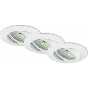 Bodové svítidlo BRILONER 3ks sada LED vestavné svítidlo, pr. 8,2 cm, 5,5 W, bílé - BRILONER BRI 7232-036